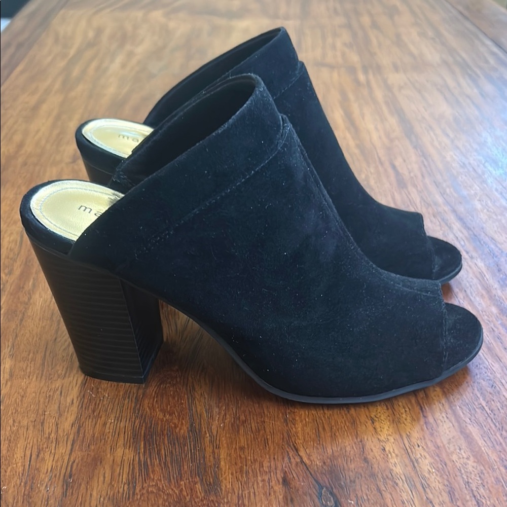 Madden Girl suede open toe heel, size 9M